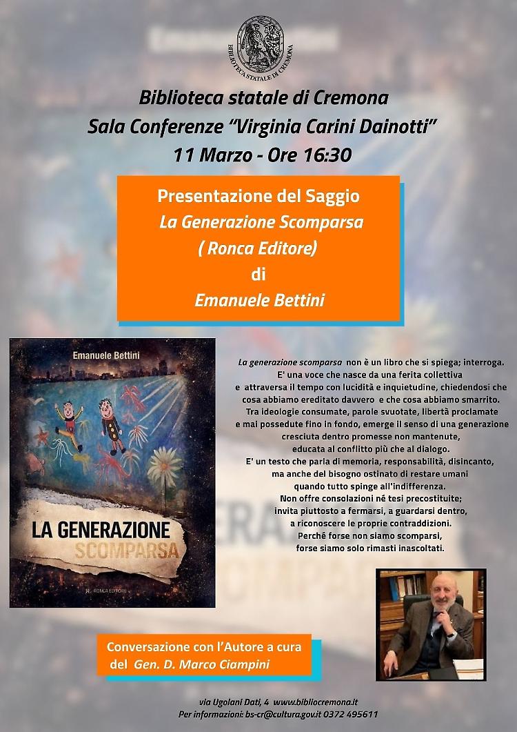 Presentazione del libro "La generazione scomparsa"