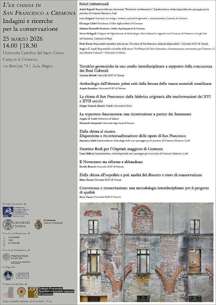 L&rsquo;ex chiesa di San Francesco. Indagini e ricerche